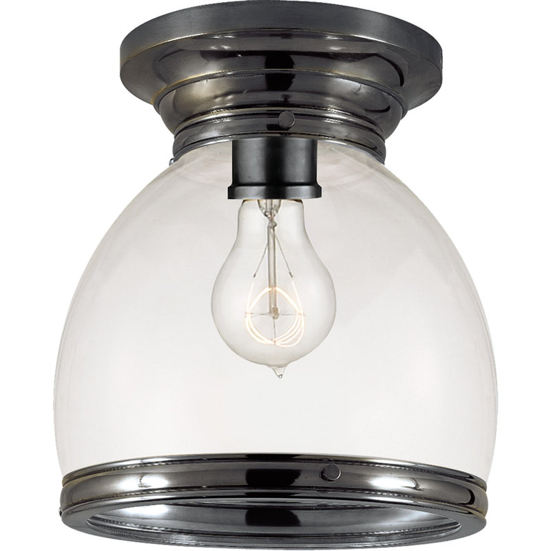 Edwardian 1 - Light Flush Mount, Bronze, Clear
