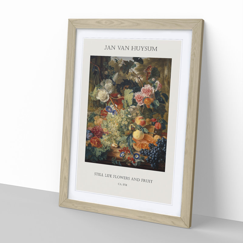 Still Life With Flowers And Fruit Vol.1 by Jan Van Huysum - Single Picture Frame Print, 36cm H x 27cm W x 2cm D, Oak Framed