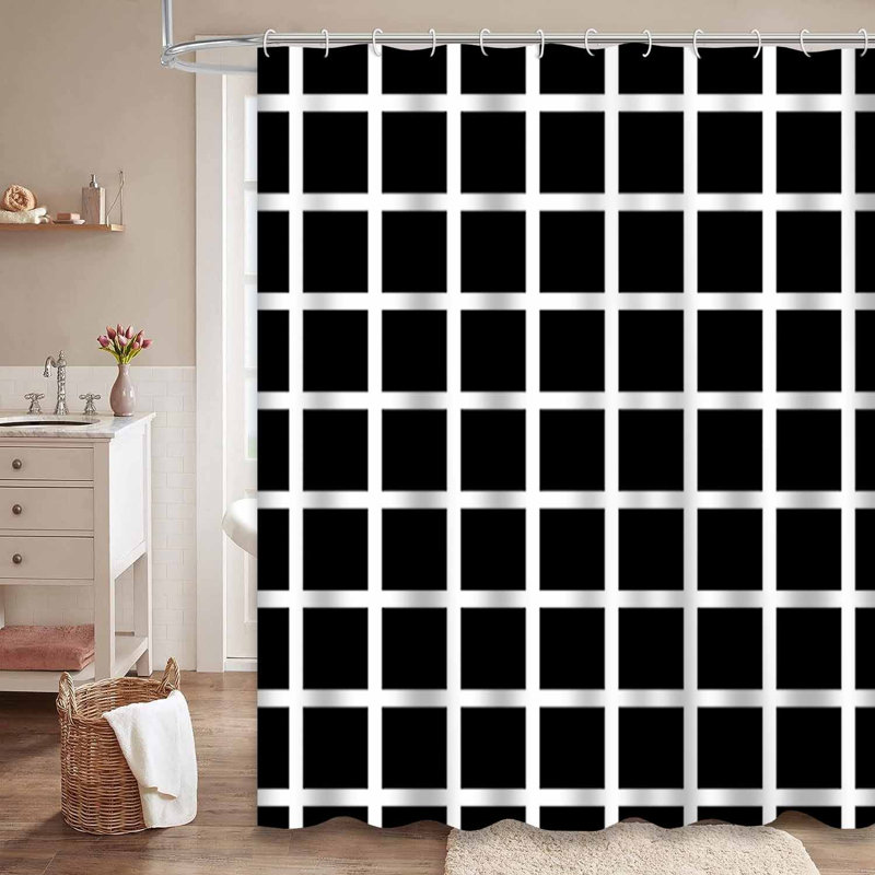 Rideau de douche Tiles Cross, L 72 po x l 84 po