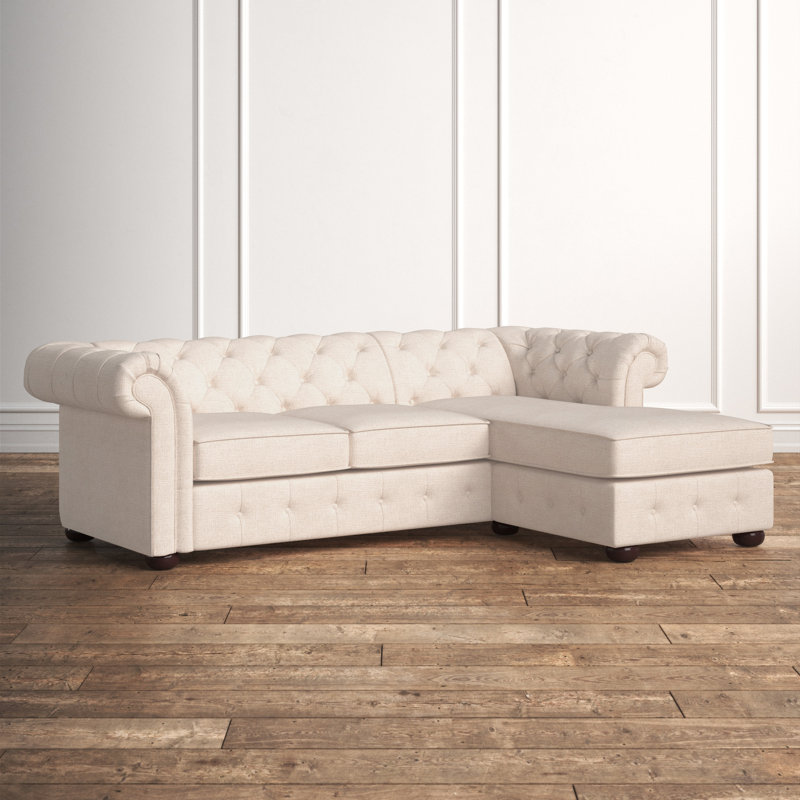 Huskins Upholstered L-Shaped Sectional Right Hand Facing, Dark Grey Linen