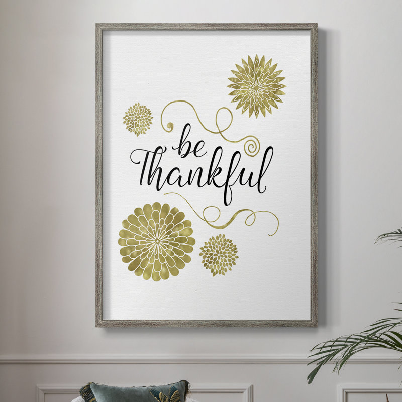 «Be Thankful», reproduction encadrée - bois massif, H 11 po x l 9 po