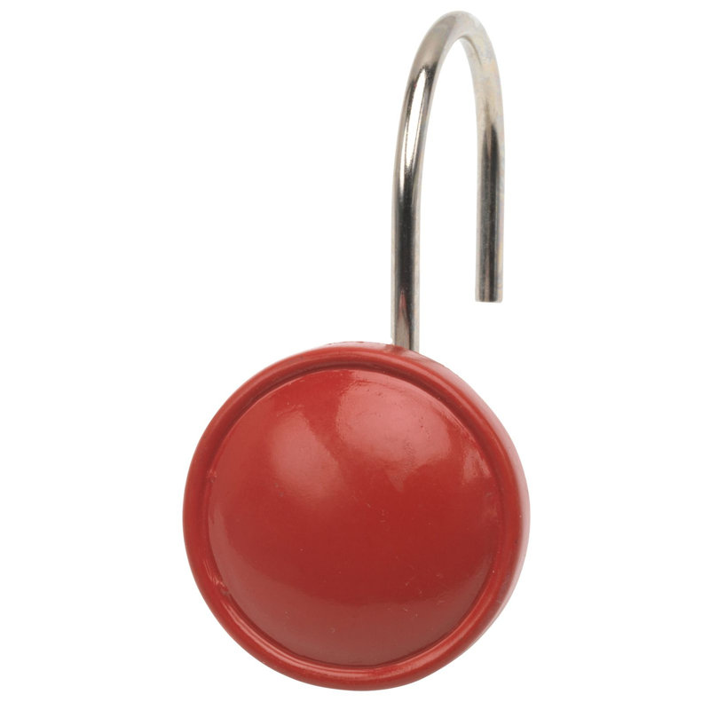 Jamarl Rust Resistant Shower Curtain Hook, Red