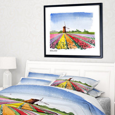 «Holland Vector Illustration», reproduction sur toile tendue
