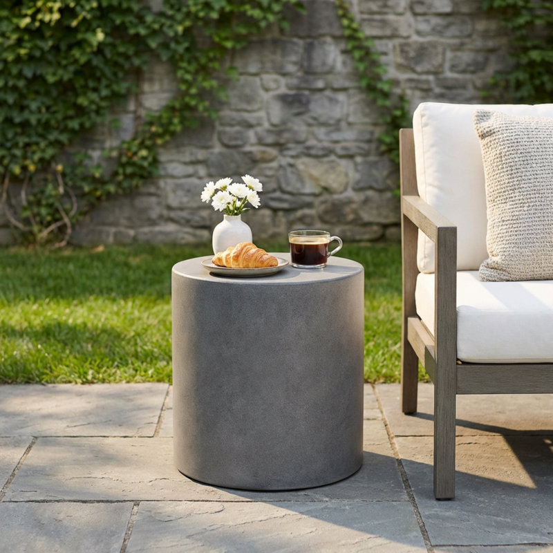 Table d'appoint d'extérieur moderne BGO Belsy, Gris anthracite