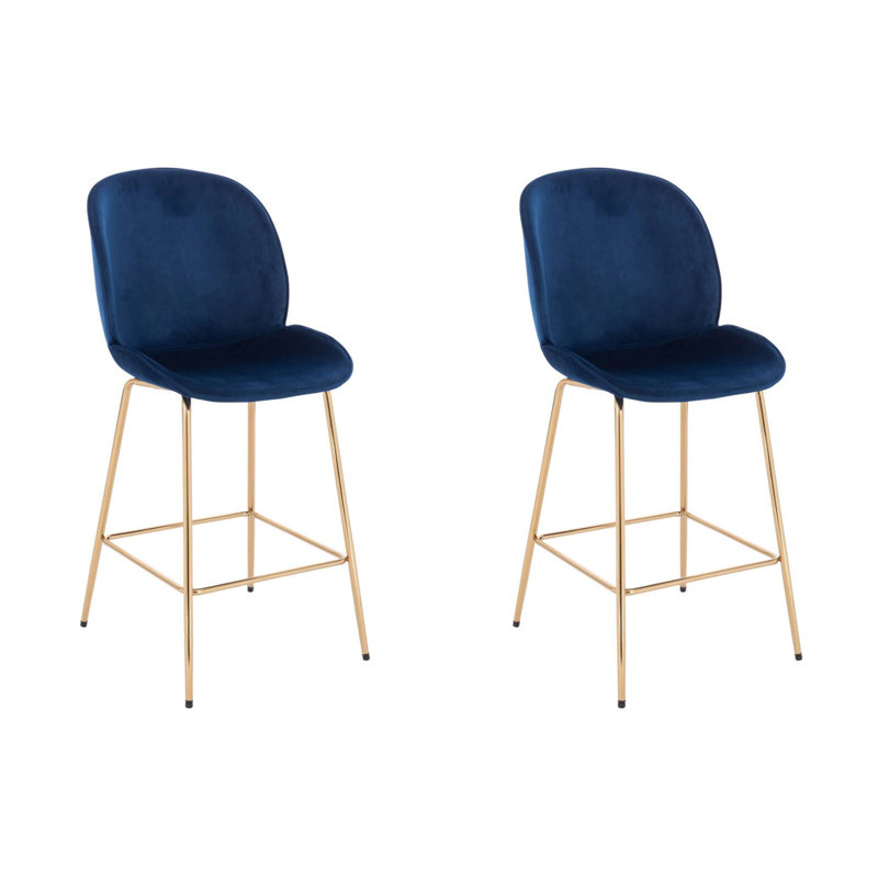 Upholstered Counter Stool, Blue