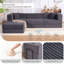 Canapé d'angle modulaire en velours côtelé de 118 pouces avec structure fixe et coussins, canapé-lit convertible en forme de L, canapé de sol pour salon, aucun assemblage requis-1864034137