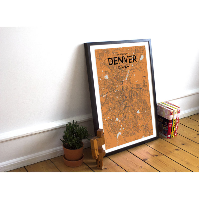 Denver City Map - No Frame Print, 43.2cm H x 27.9cm W x 0.13cm D