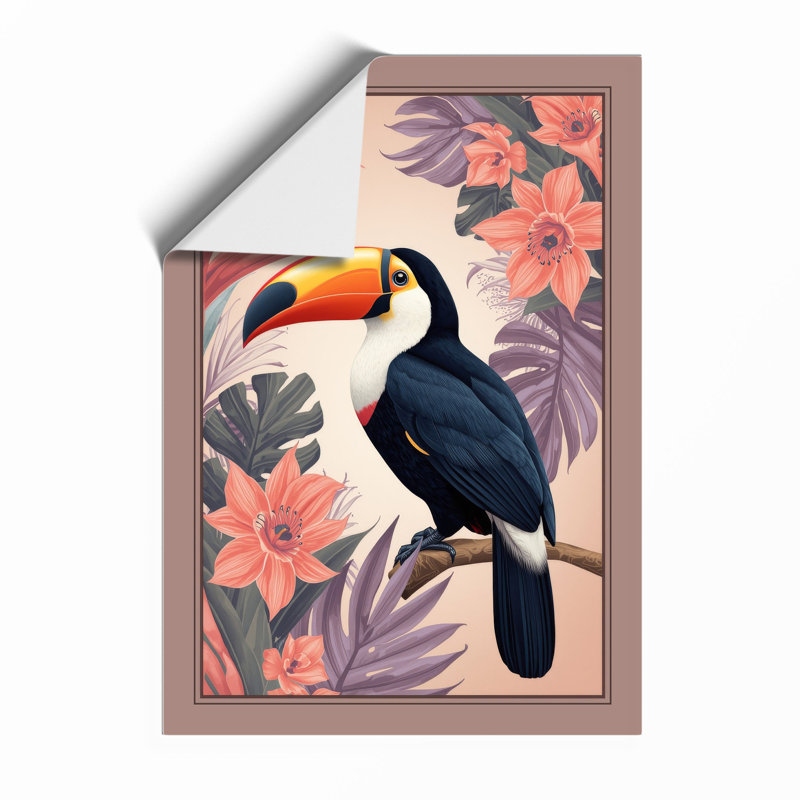 Toucan Among Blooms Boho - Framed Print, A3 - 42.0 x 29.7 cm, Unframed
