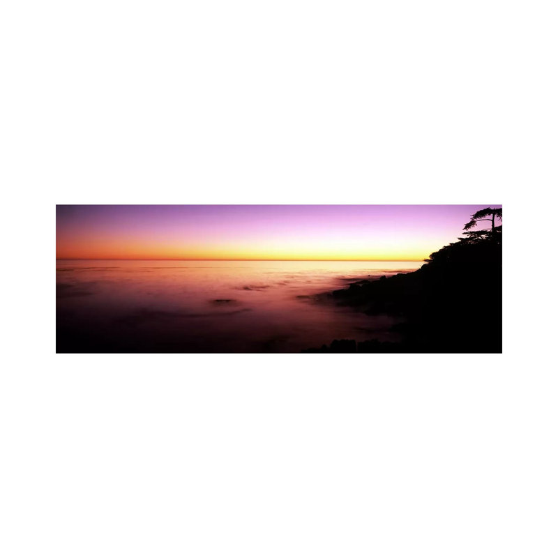 Sea At Sunset, Point Lobos State Reserve, Carmel, Monterey County, California, USA - Wrapped Canvas Panoramic Print