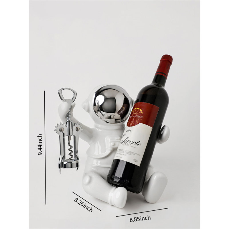 Support à vin de table Catrinel, Blanc / argent