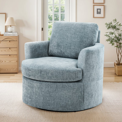 Carson Upholstered Swivel Barrel Chair