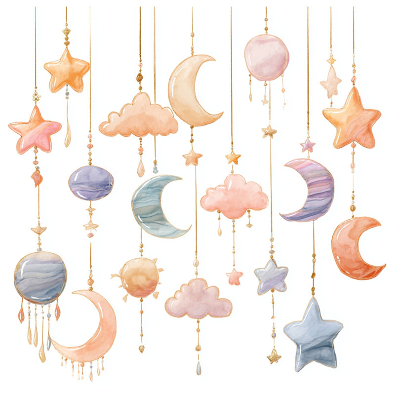 Tapis de bain Hanging Celestial Ornaments, L 34 po x L 21 po