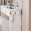 Armoire à miroir pleine grandeur, miroir à DEL de 17 po de diamètre, coiffeuse ronde, 2 centrales électriques +, commande tactile, luminosité réglable en 3 couleurs, tabouret rembourré, garde-robe blanche de conception américaine