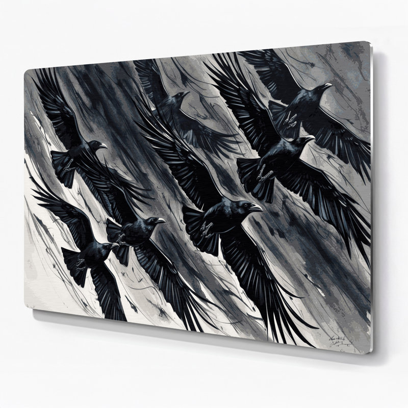 Birds Carrion Crow Black Metal Wall Art