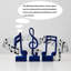 Statue de note de musique en résine de velours bleu, 3 pièces de notes de musique sculptées pour étagère-126597740