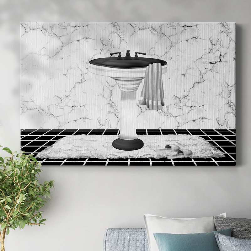 Lavabo moderne sur toile tendue, H 18 po x l 27 po