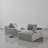 Upholstered Compression Light Gray Faux Rabbit Fur Flannel Modular Oversized Sleeper Sofa with Pillows No Assembly Required-1346437166