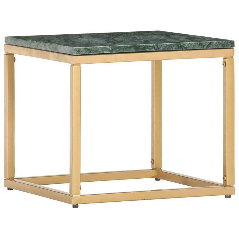 Camyla Frame Coffee Table, 35cm H x 40cm W x 40cm D, Gold, Green
