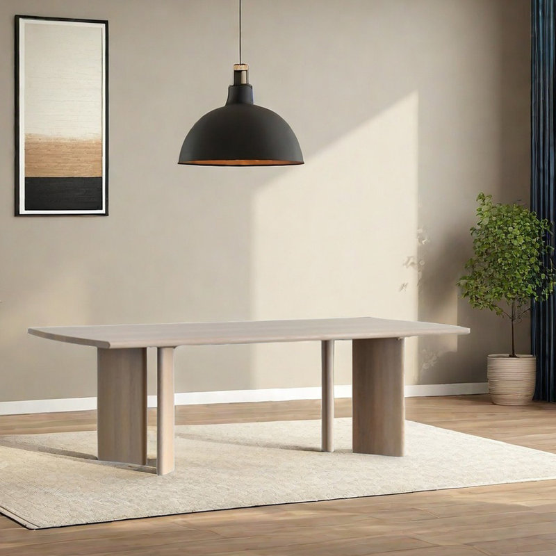 Table de salle à manger Niyathi, Brun, H 29,52 po x L 86,61 po x l 35,43 po