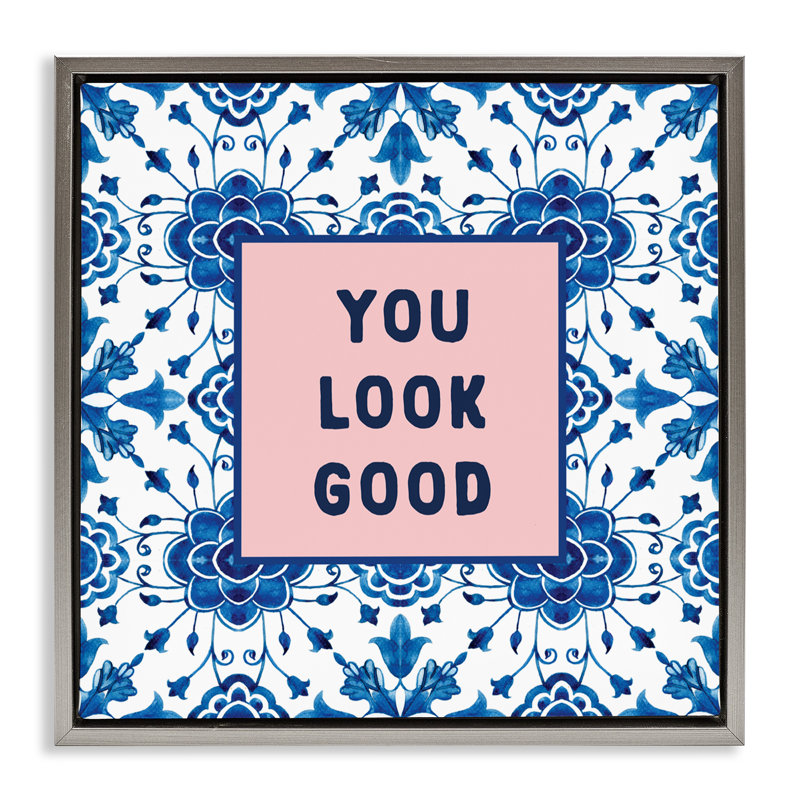 Cadre flottant You Look Good Boho, H 25 po x l 25 po, Cadre flottant gris lustré
