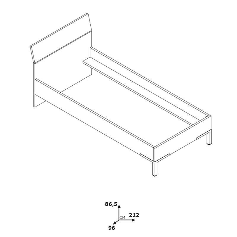 Privilegio Bed, European Single (90 x 200cm)