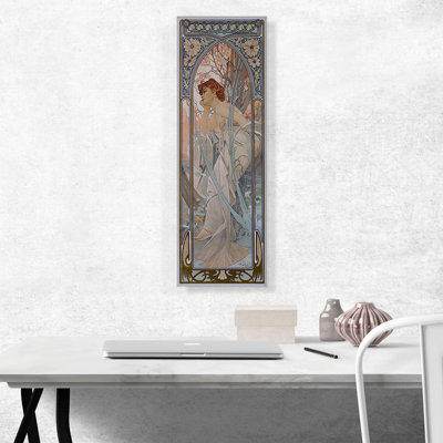 «Evening Reverie Reverie Du Soir 1899» par Alphonse Mucha, reproduction d'art graphique sur toile tendue