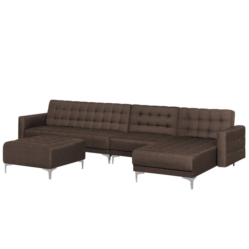 Finnegan 5 Seater Sofa Bed, Left Hand Facing, Brown