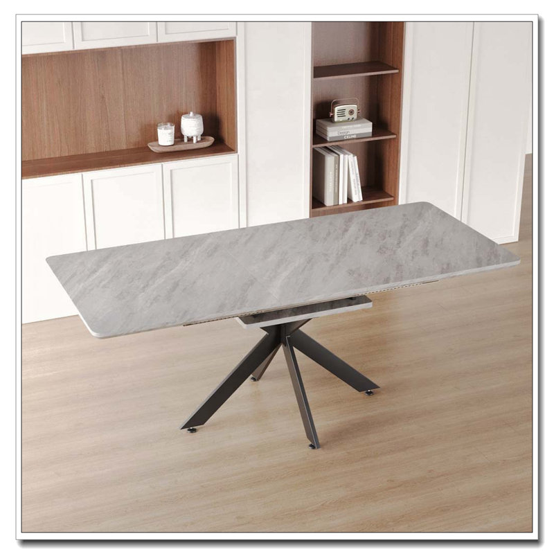 Table de salle à manger extensible 62,4 ", Gris