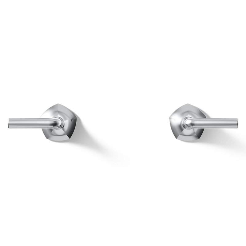 Occasion Wall-Mount Bathroom Sink Faucet Lever Handle Trim, Polished Chrome