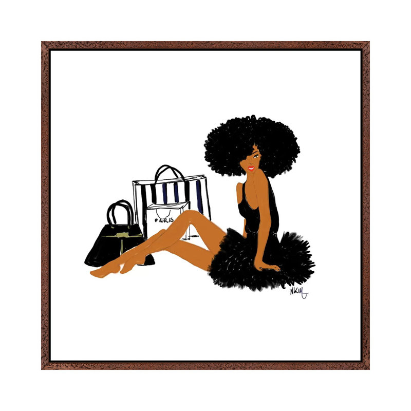 Thankful 1 Piece Wall Art on Canvas, 45.72 cm H x 45.72 cm W, Classic Brown Wood Framed Canvas