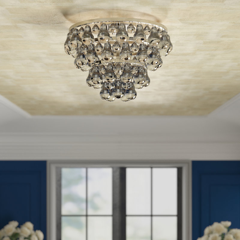 Bling 2 - Light Semi Flush Mount, Antique Brass