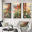 «Red Tulips Blooming Retro Illustration II», 3 pièces-320009890-320009902