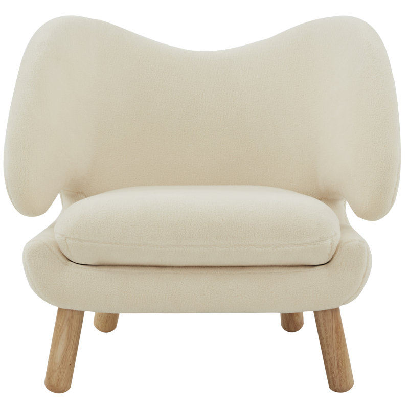 Felicia Contemporary Accent Armchair, Natural, Ivory