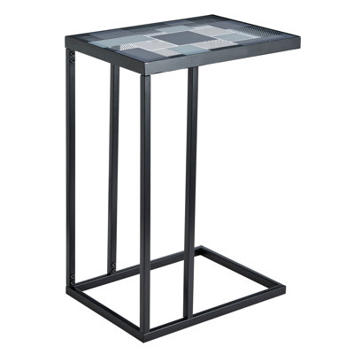 Kavic Glass Top Frame End Table
