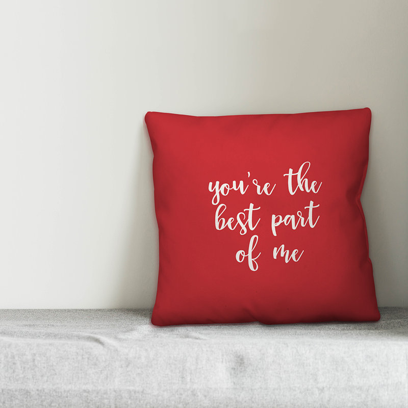  Coussin You Are The Best Part of Me, Housse de coussin, Rouge / Blanc