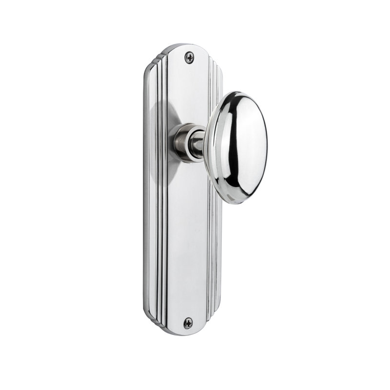 Plaque décorative avec bouton de porte Homestead, 2 3/8, Chrome brillant