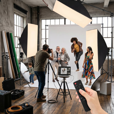 Ensemble d'éclairage de boîte de lumière Studio photographie comprenant un bras de support de boîte de lumière 85W