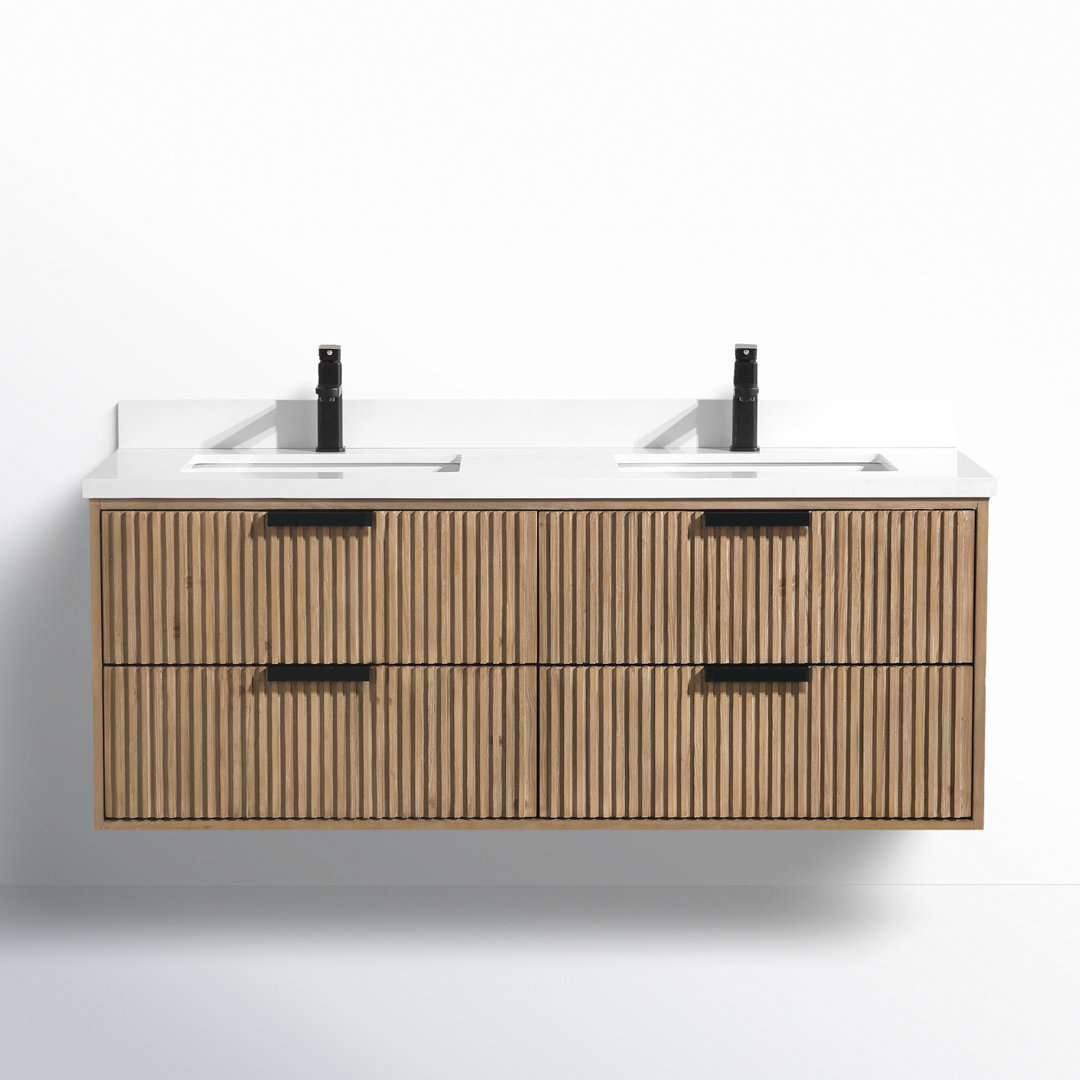 Anelie 55" Floating Bathroom Vanity Joss & Main Base 