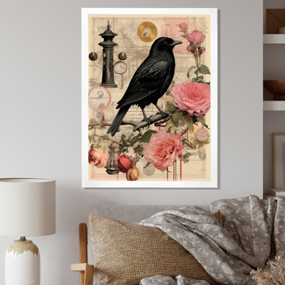 " Black Crow Vintage Illustration "