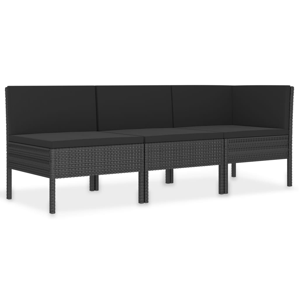 3-Sitzer Lounge-Set Josphua aus Polyrattan mit Polster