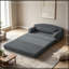 Canapé pliable à deux places en velours côtelé avec coussin moelleux-1697889395