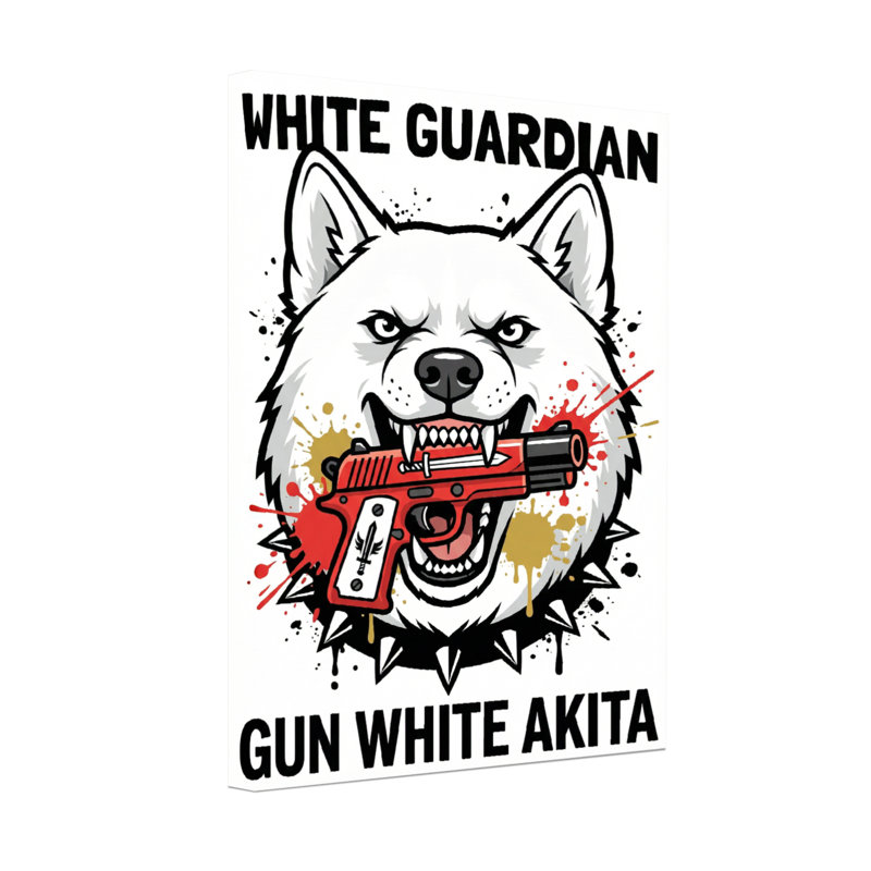 Animaux blanc pistolet Guardian blanc Akita