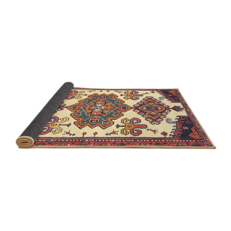 Tapis oriental beige / rouge / bleu, Rond 6 pi