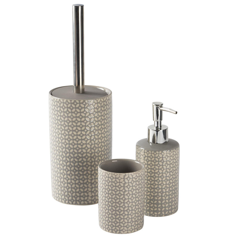 Harbour Housewares - Ceramic Soap Dispenser - Grey Geometric
