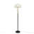 Textured Ceramic Floor Lamp With Fluted Fabric Shade White