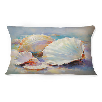 Coussin White Impressionist Seashells I - Seashell