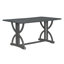 Ensemble de table de salle à manger rectangulaire 6 pièces, table avec pieds uniques, 4 chaises rembourrées et 1 banc-561179038-561179024
