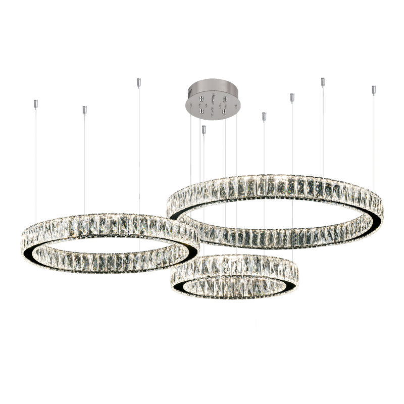 Grand lustre en cristal 3 anneaux K9