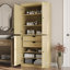 Armoire pour salle de bain autoportante 100% bois massif avec portes, 2 tiroirs et tablettes réglables l 32 po x H 71,5 po - Rangement modulaire