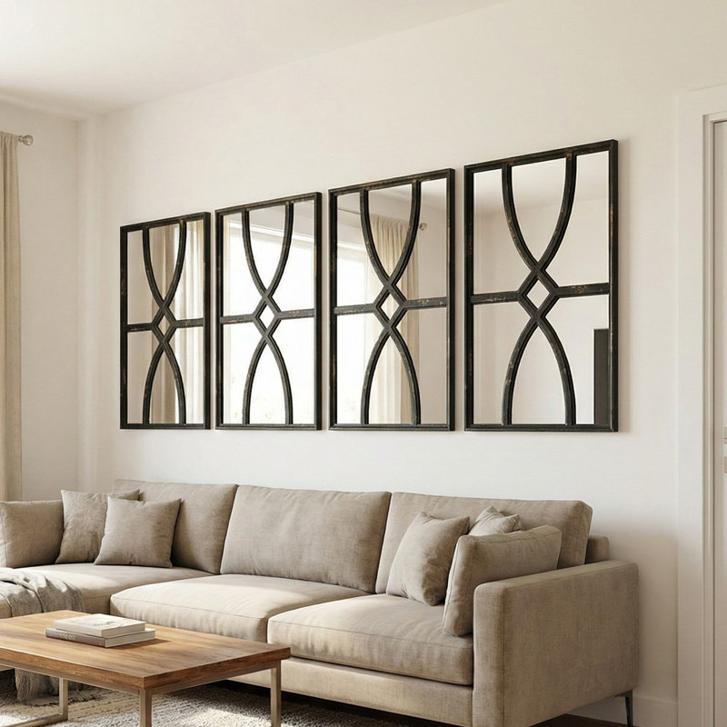 23'' H X 16'' W Rectangular Wooden Wall Mirror Flat Mirror Accent Mirror Vertical or Horizontal Home Decor for Living Room Entry